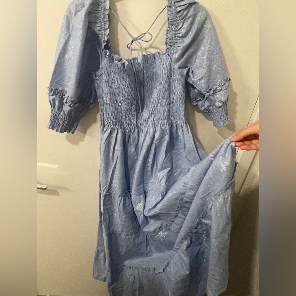 Hill House Home Blue & Metallic Dress